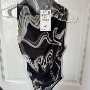 Black and White Swirl Bodysuit